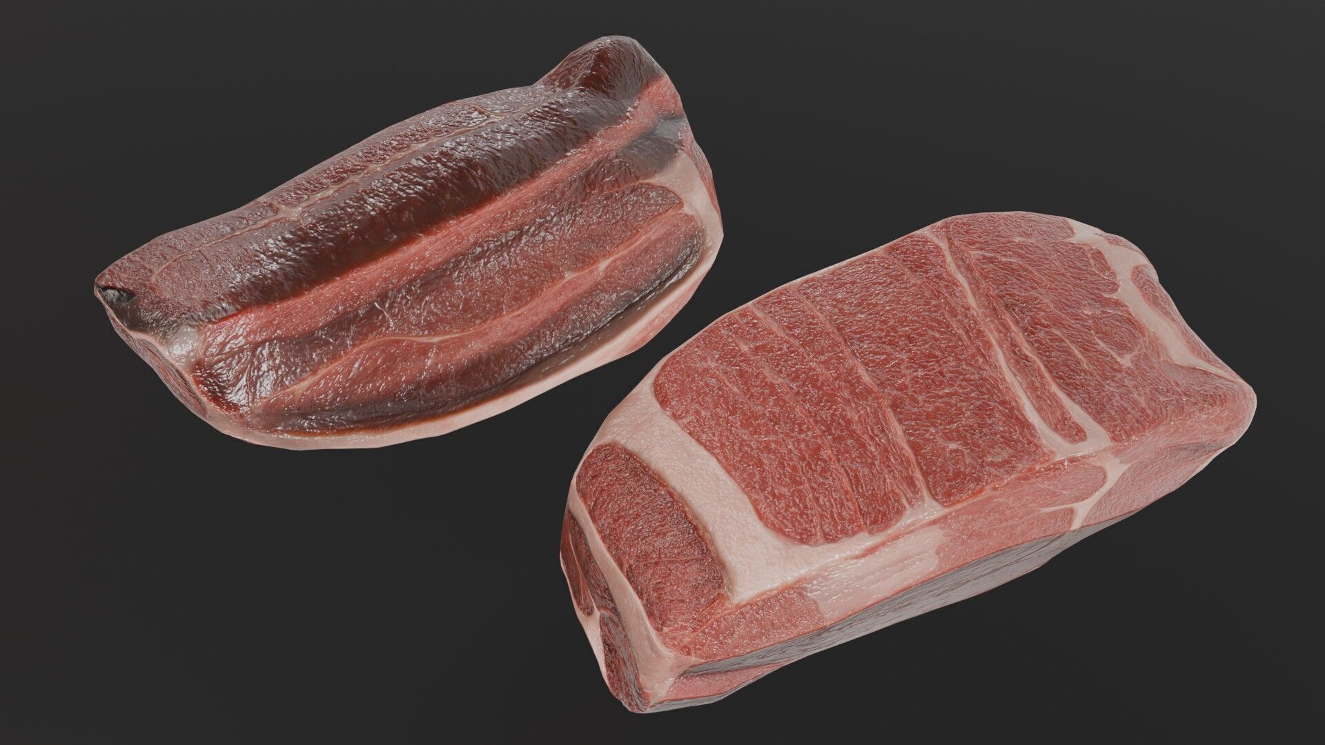 Beef Steak Low Poly Low-poly 3D model_1