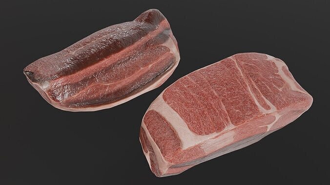Beef Steak Low Poly Low-poly 3D model 2