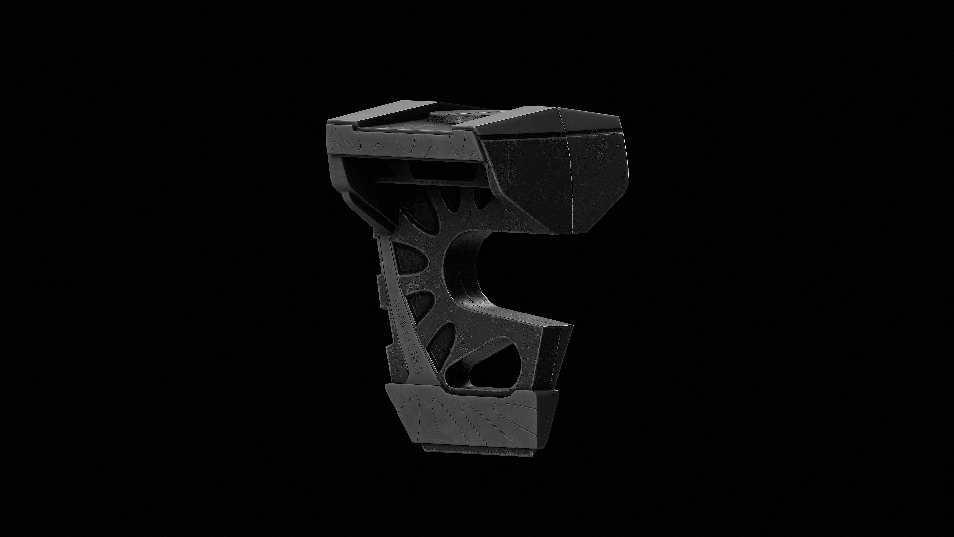 Door Stop on the Carabiner Low-poly 3D model_16