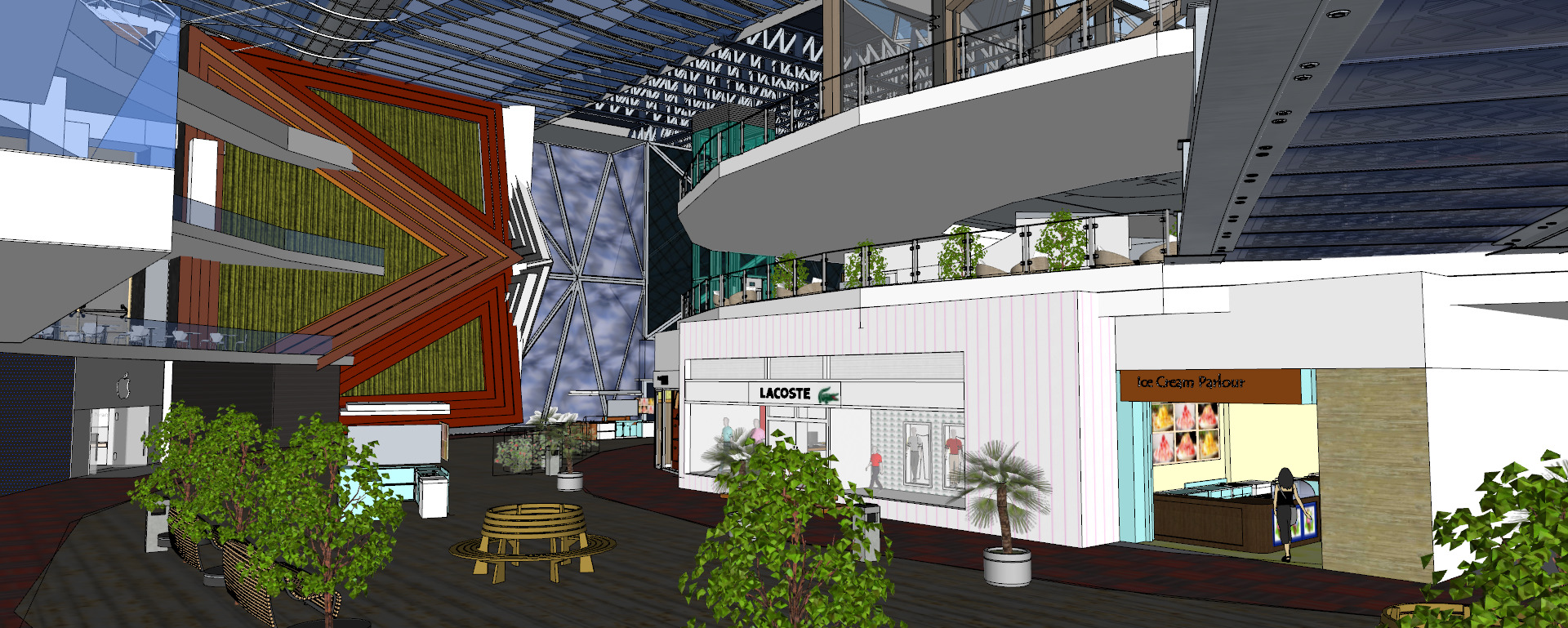 Conceptual Shopping Centre design 3D model_45