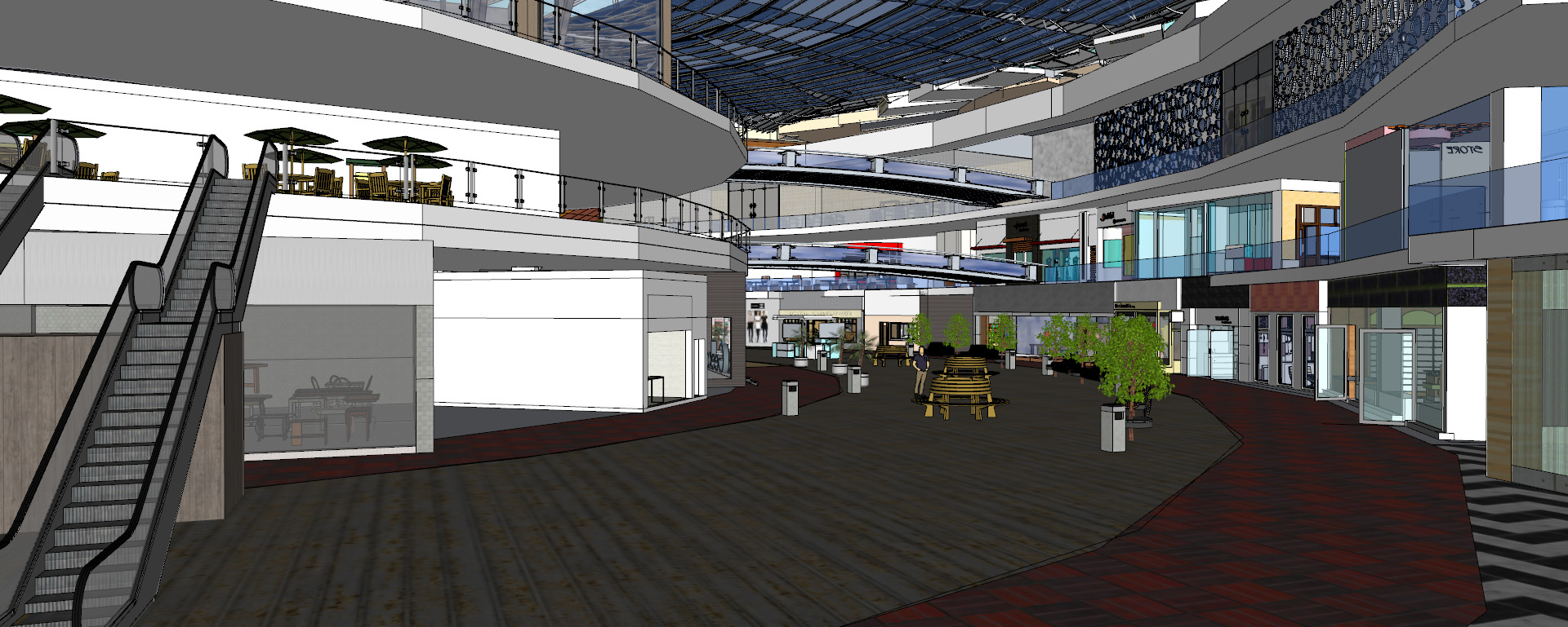 Conceptual Shopping Centre design 3D model_25