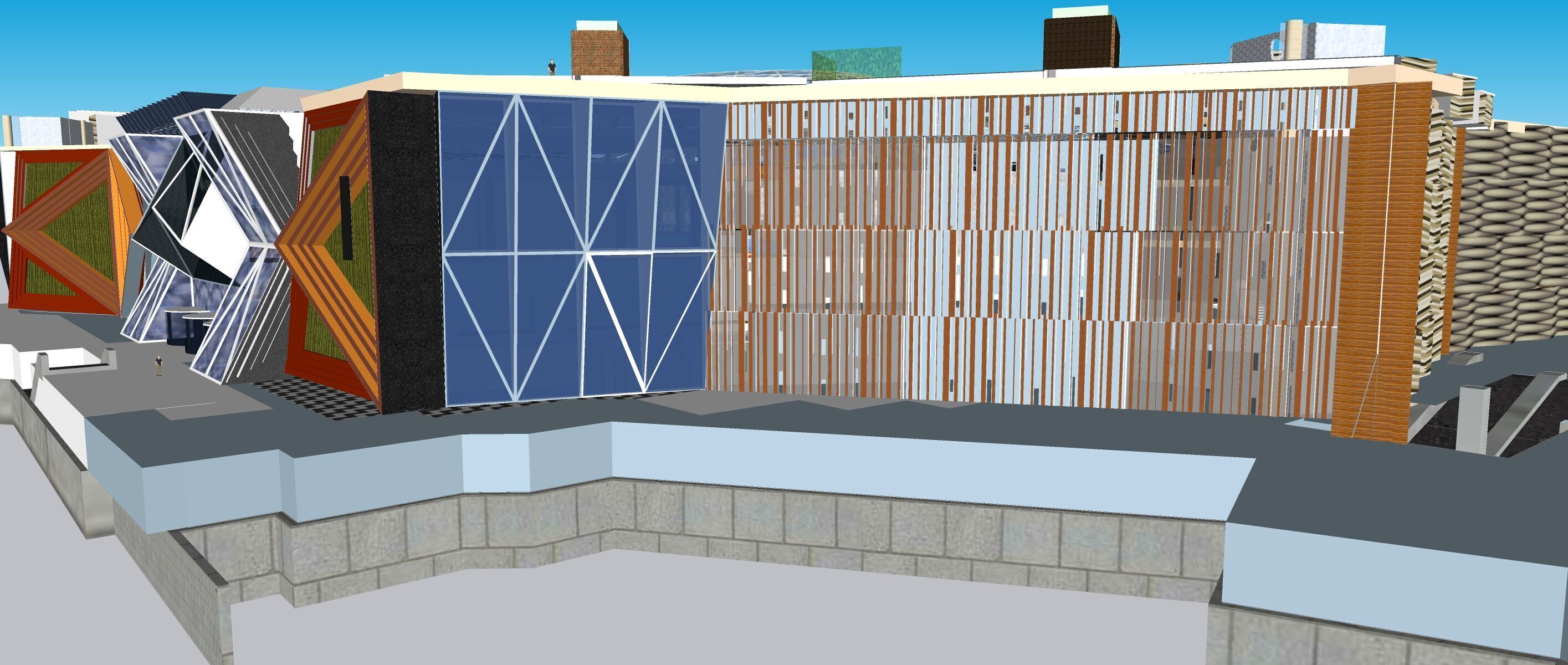 Conceptual Shopping Centre design 3D model_9