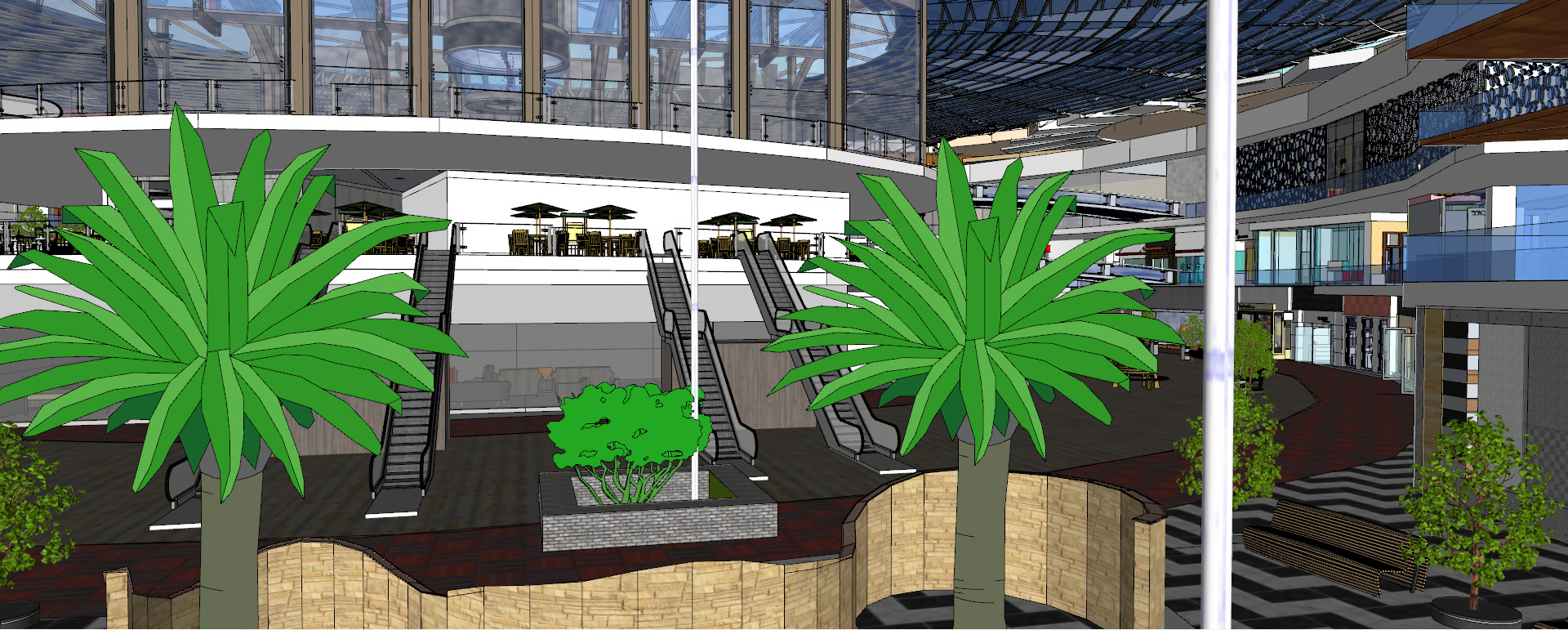 Conceptual Shopping Centre design 3D model_24