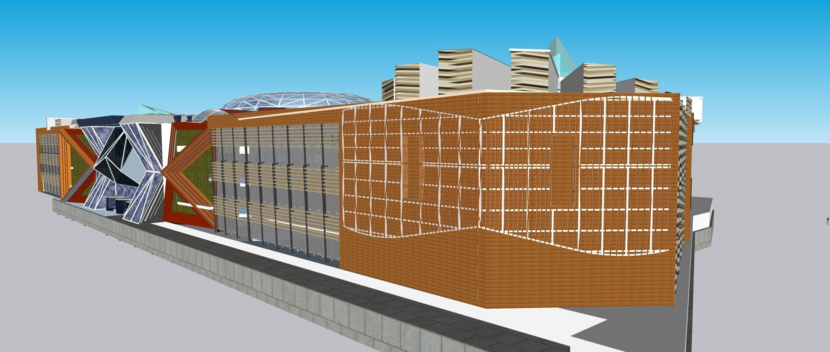 Conceptual Shopping Centre design 3D model_16