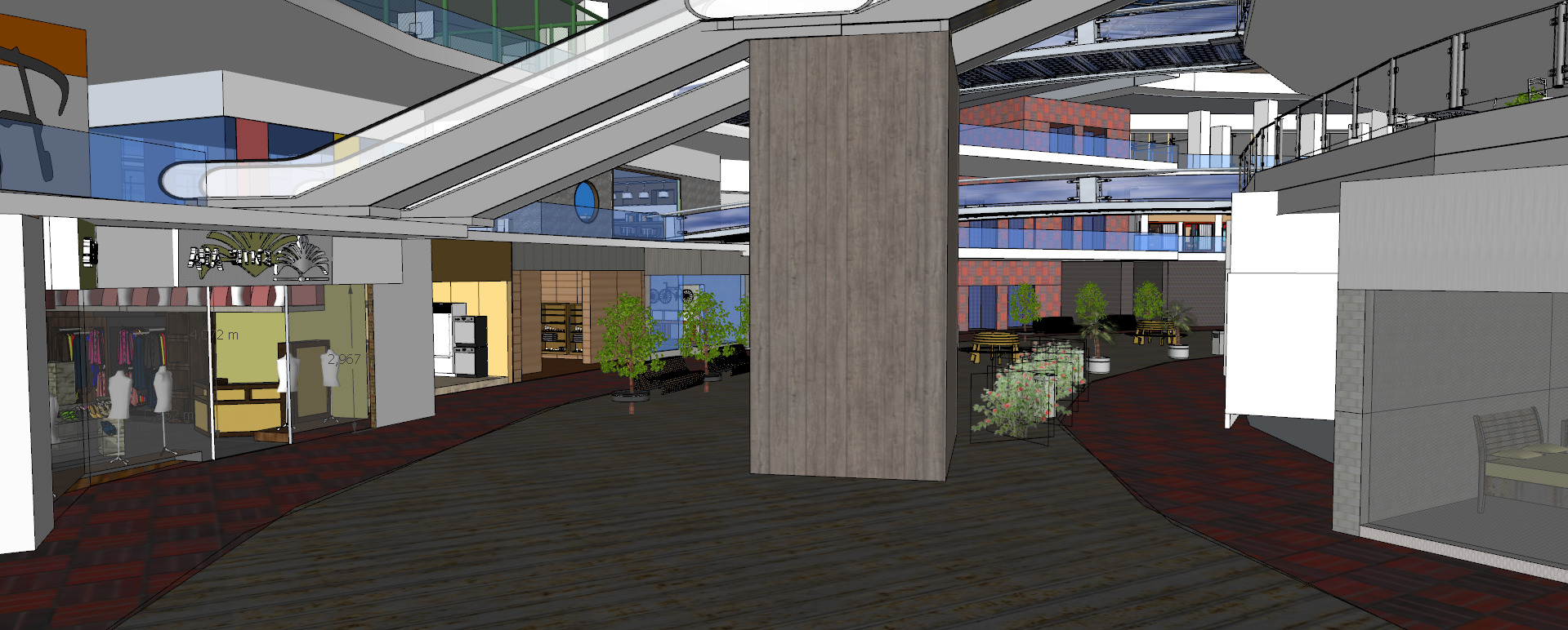 Conceptual Shopping Centre design 3D model_28