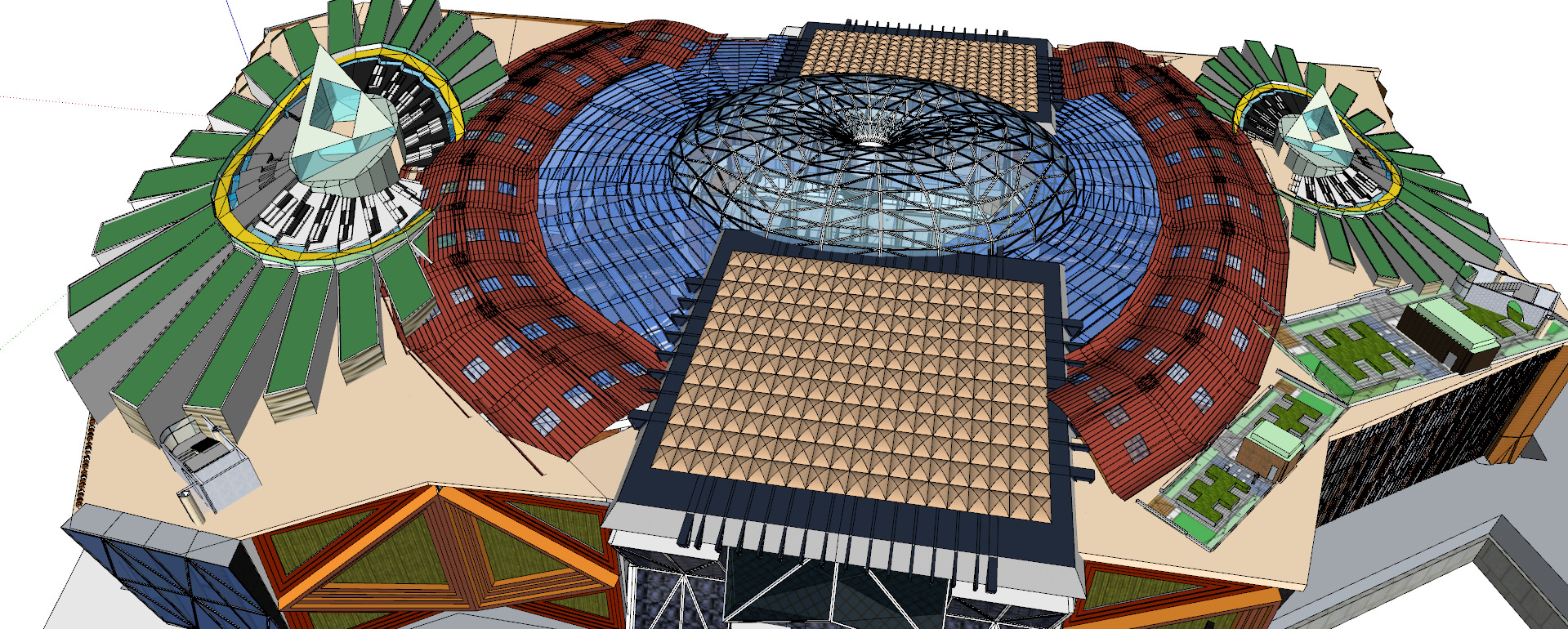 Conceptual Shopping Centre design 3D model_6