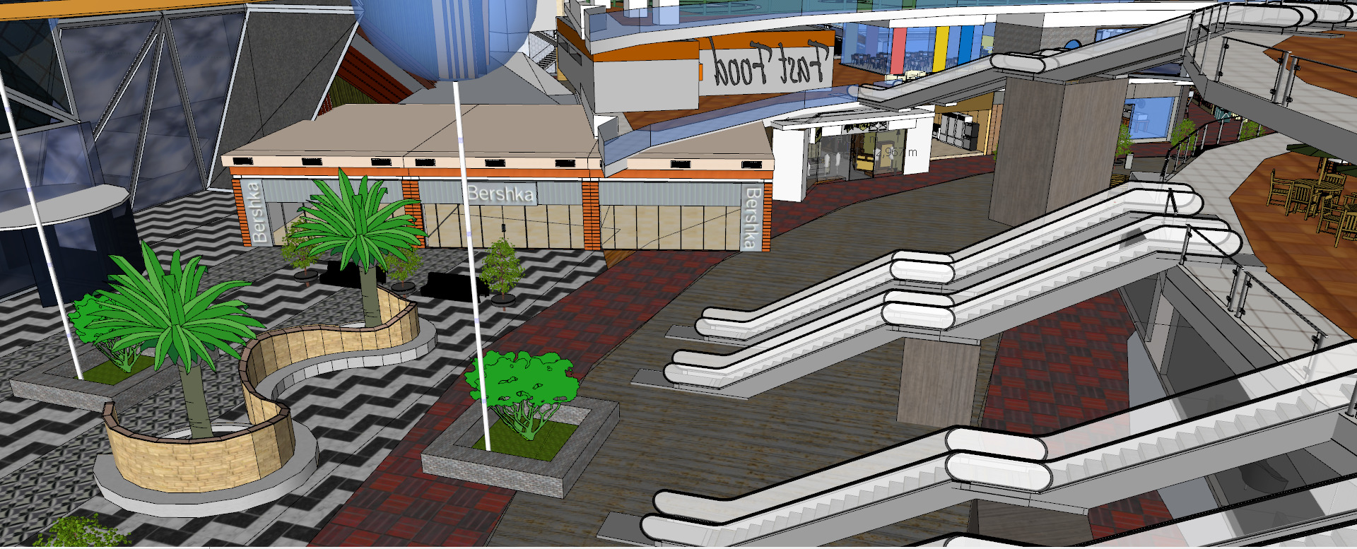 Conceptual Shopping Centre design 3D model_27