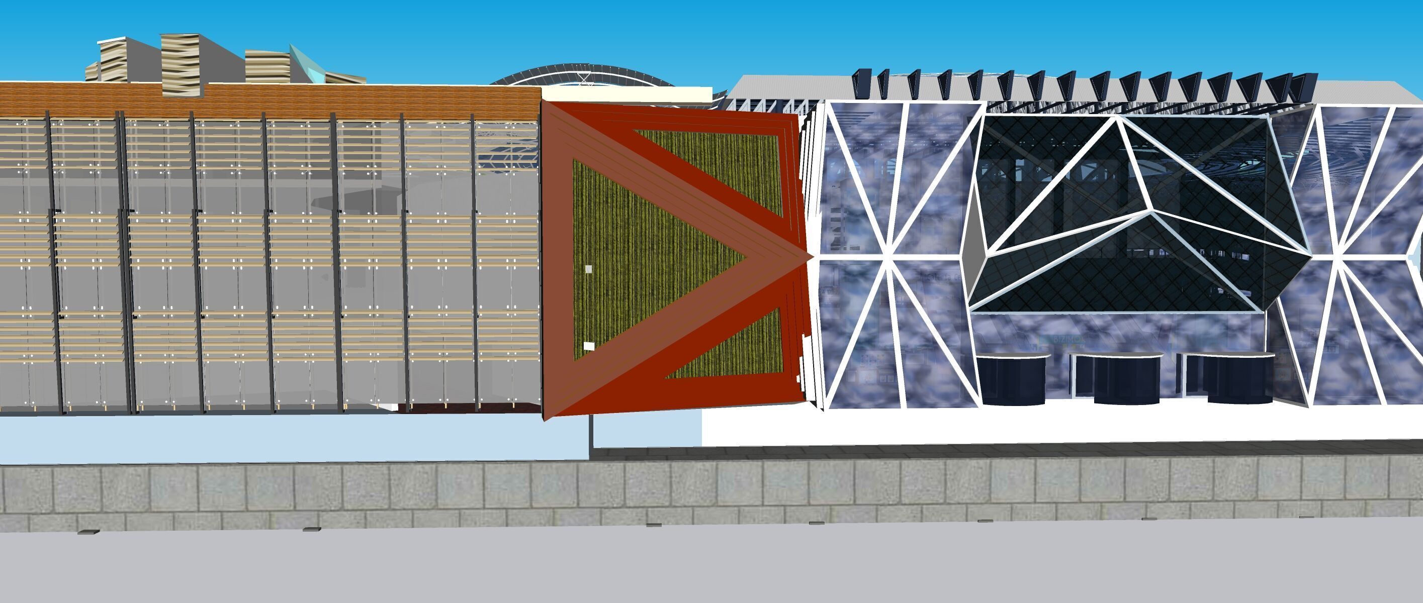 Conceptual Shopping Centre design 3D model_14