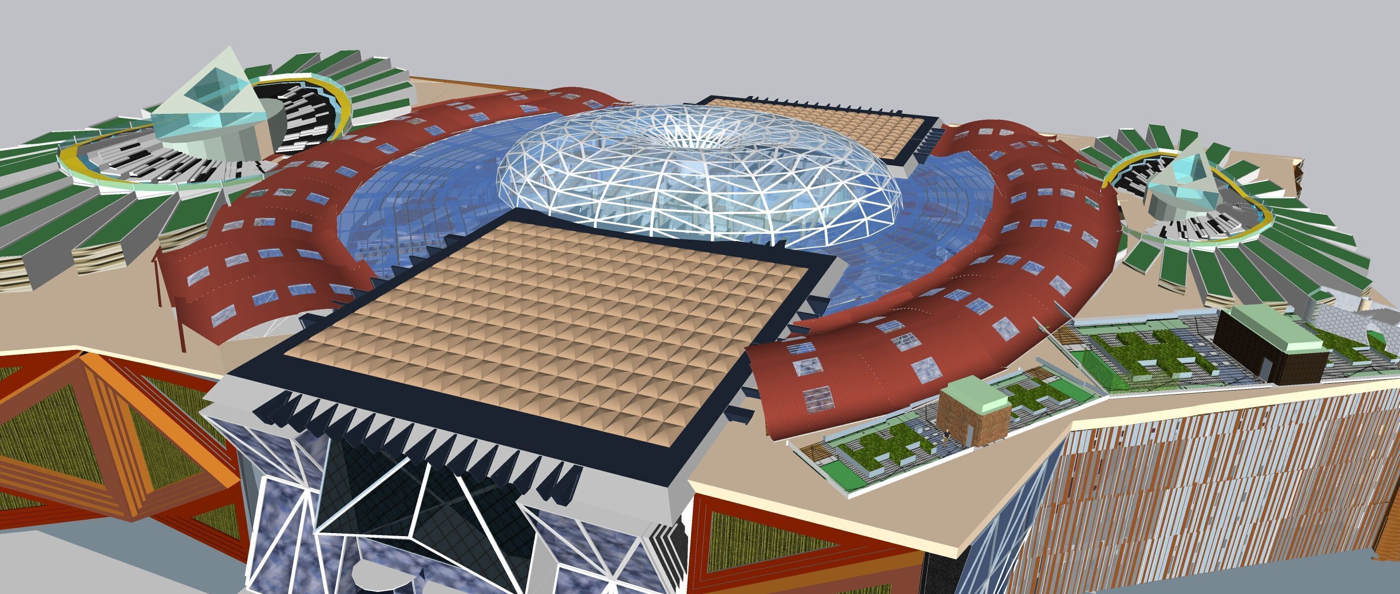 Conceptual Shopping Centre design 3D model_23