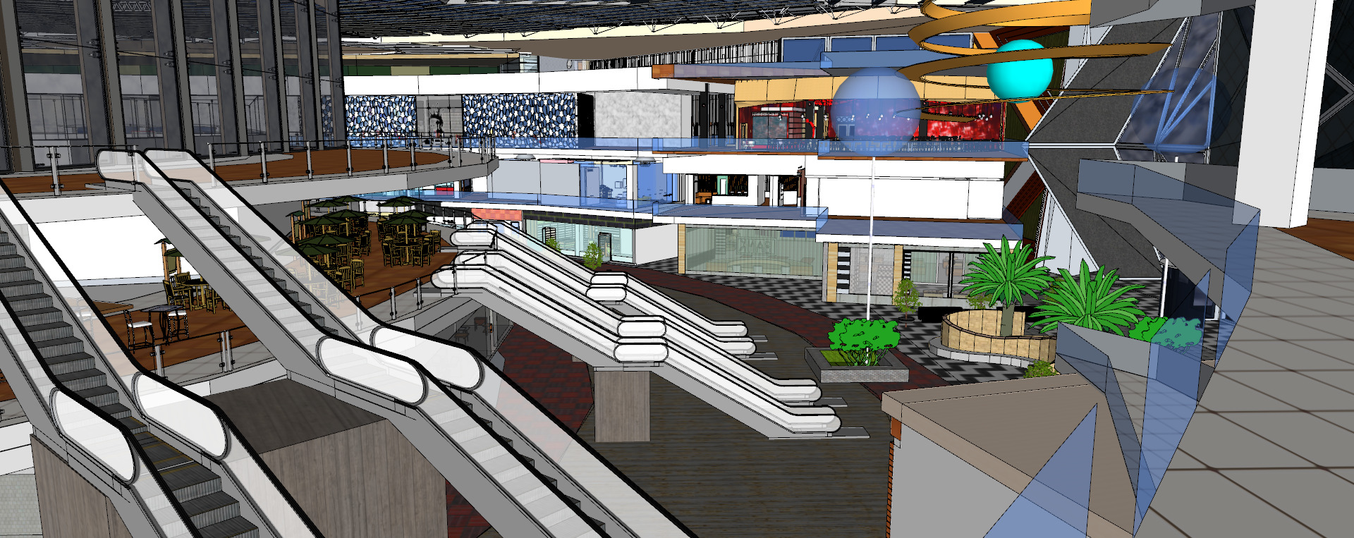 Conceptual Shopping Centre design 3D model_49