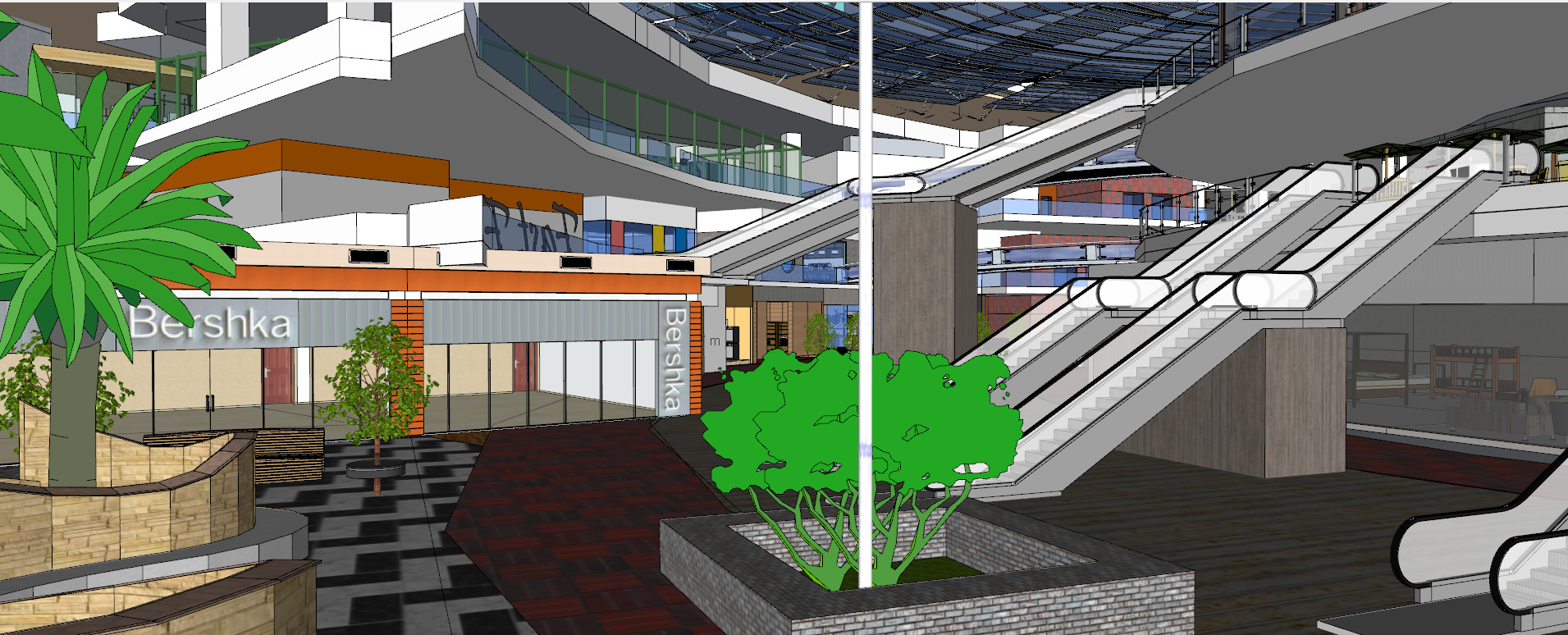 Conceptual Shopping Centre design 3D model_26