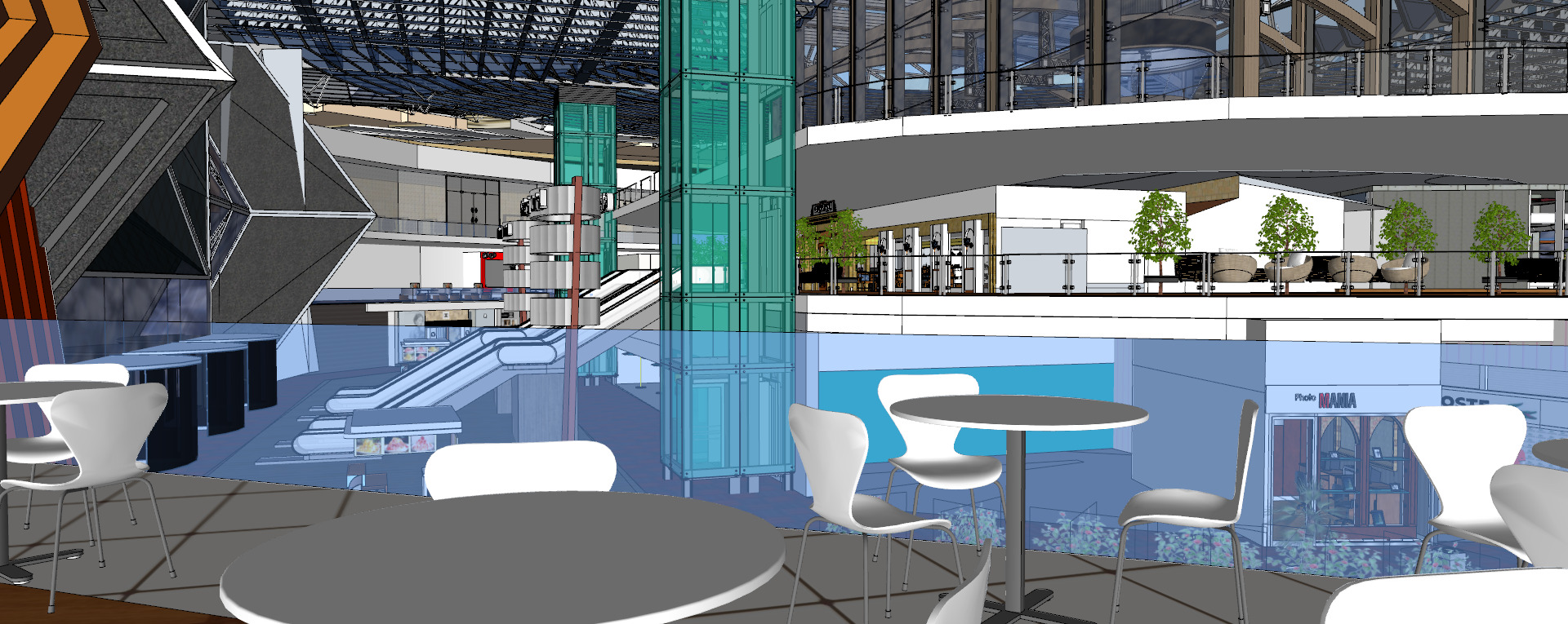 Conceptual Shopping Centre design 3D model_32