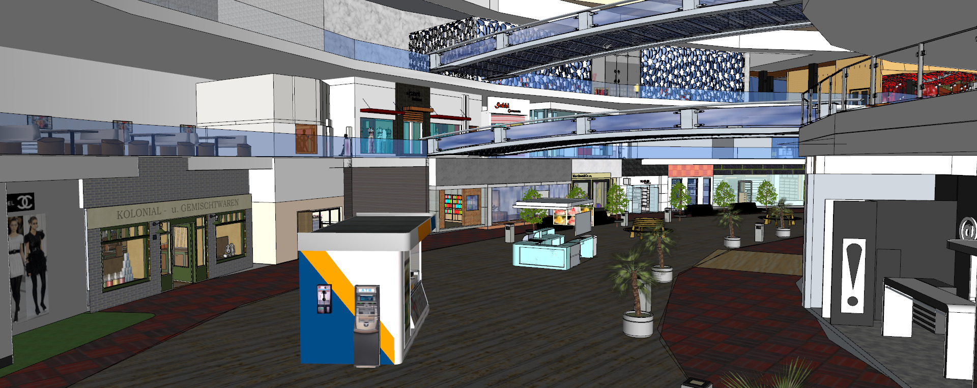 Conceptual Shopping Centre design 3D model_35