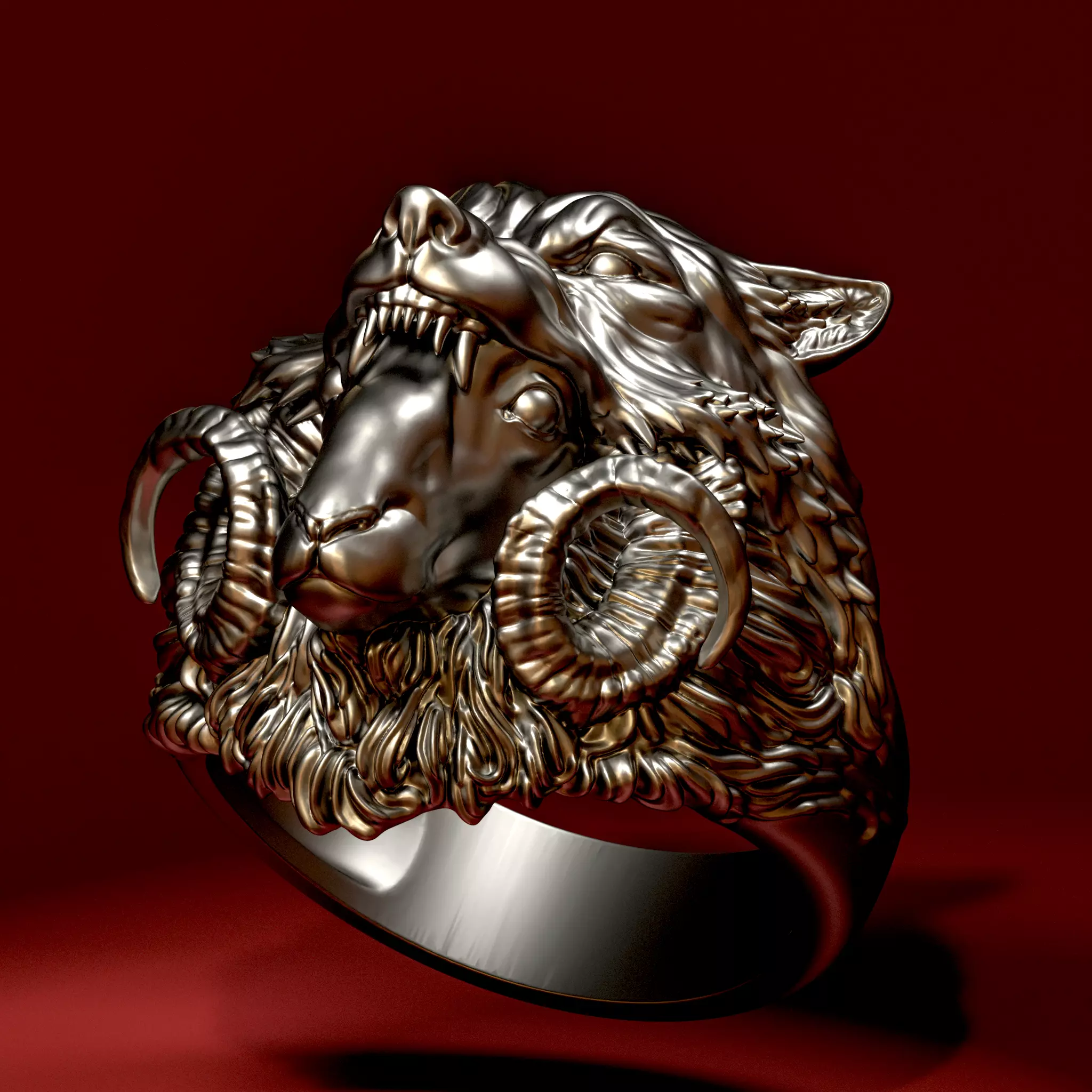 Sheep in Wolfs Clothing Ring CAD 3D print model_0