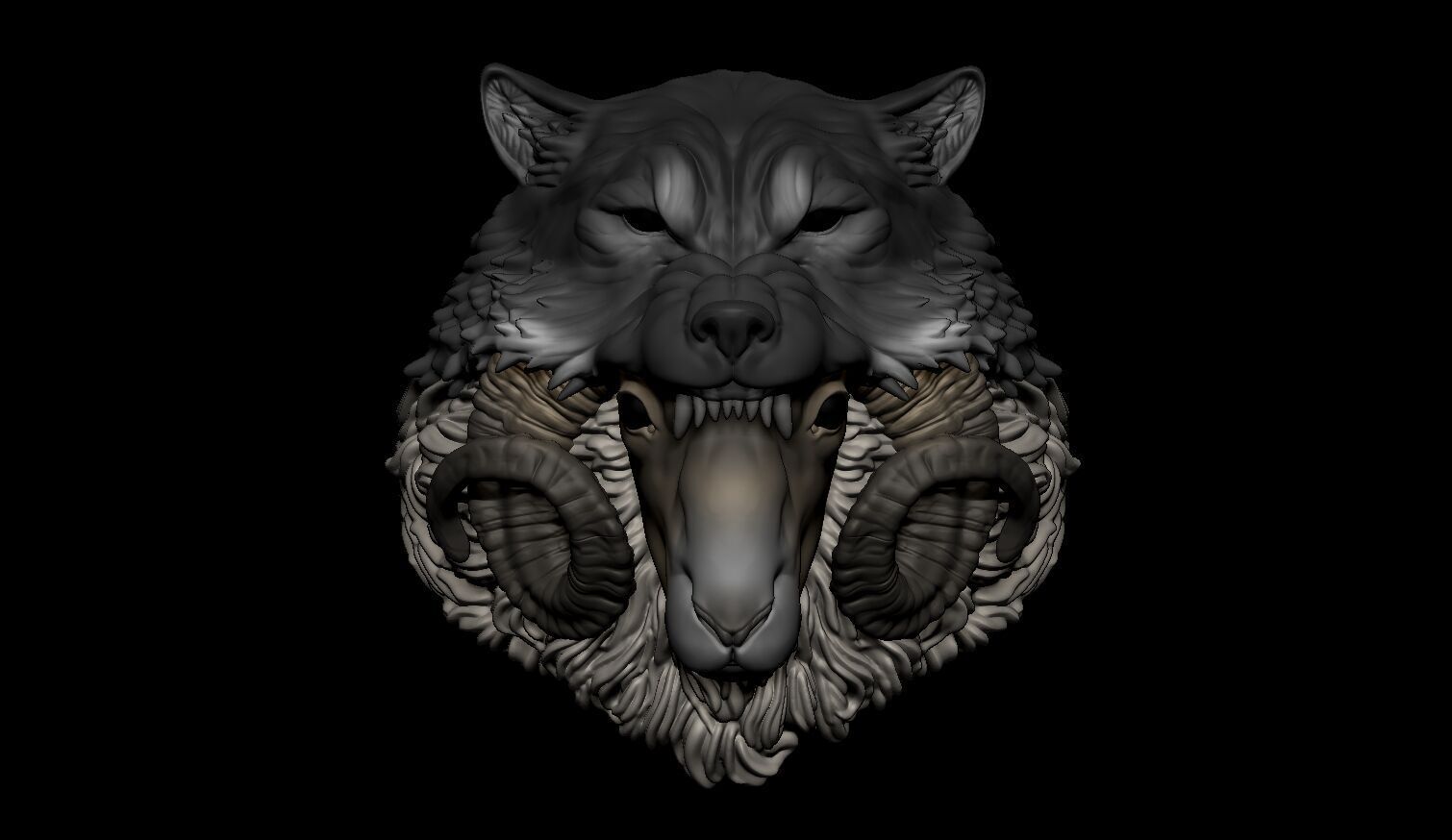 Sheep in Wolfs Clothing Ring CAD 3D print model_9