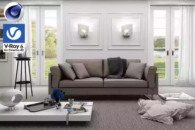 Living Room 09 - Vray6 - C4D