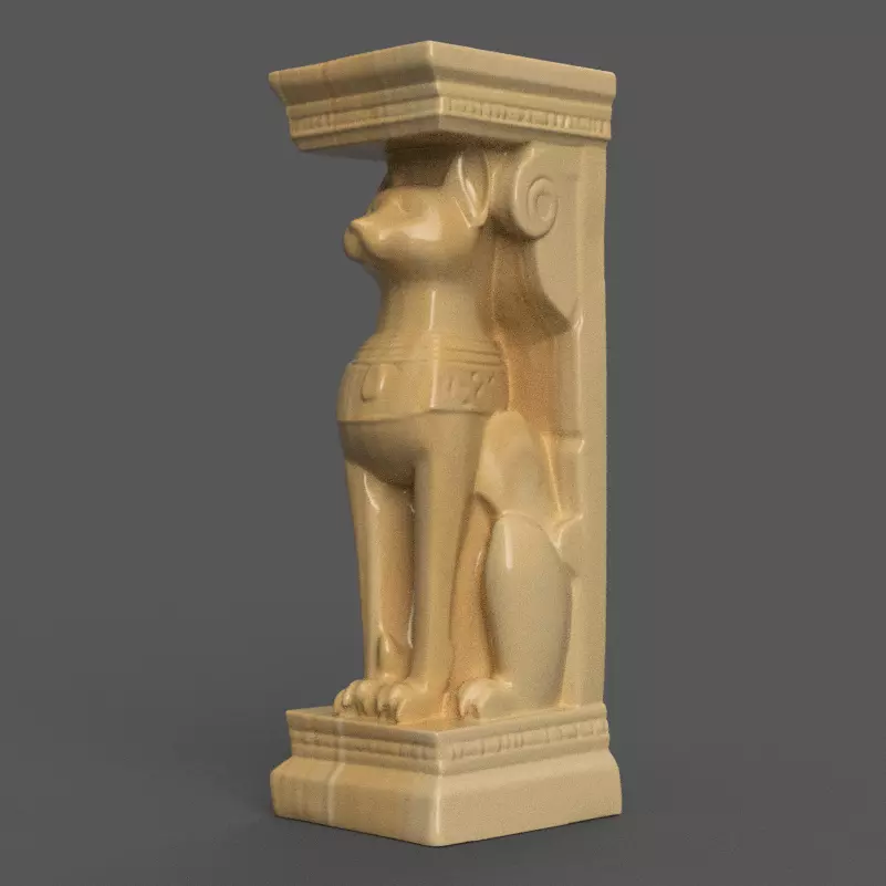 Egyptian Cat Column Stand 3D STL File for Elegant Decor 3D print model
