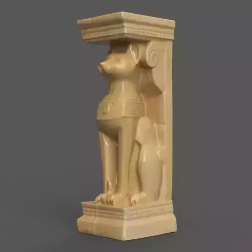 Egyptian Cat Column Stand 3D STL File for Elegant Decor