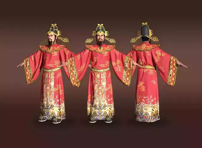 the god of wealth  Chinese immortals 3D model
