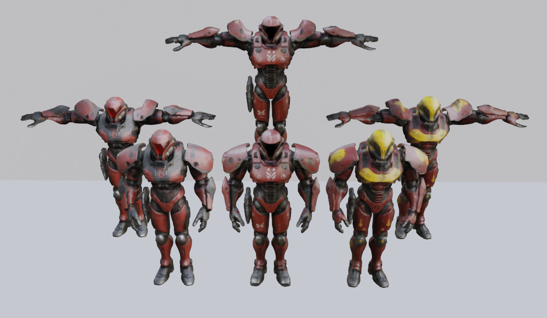 Soviet Sci-Fi militar characters pack 3D model_1