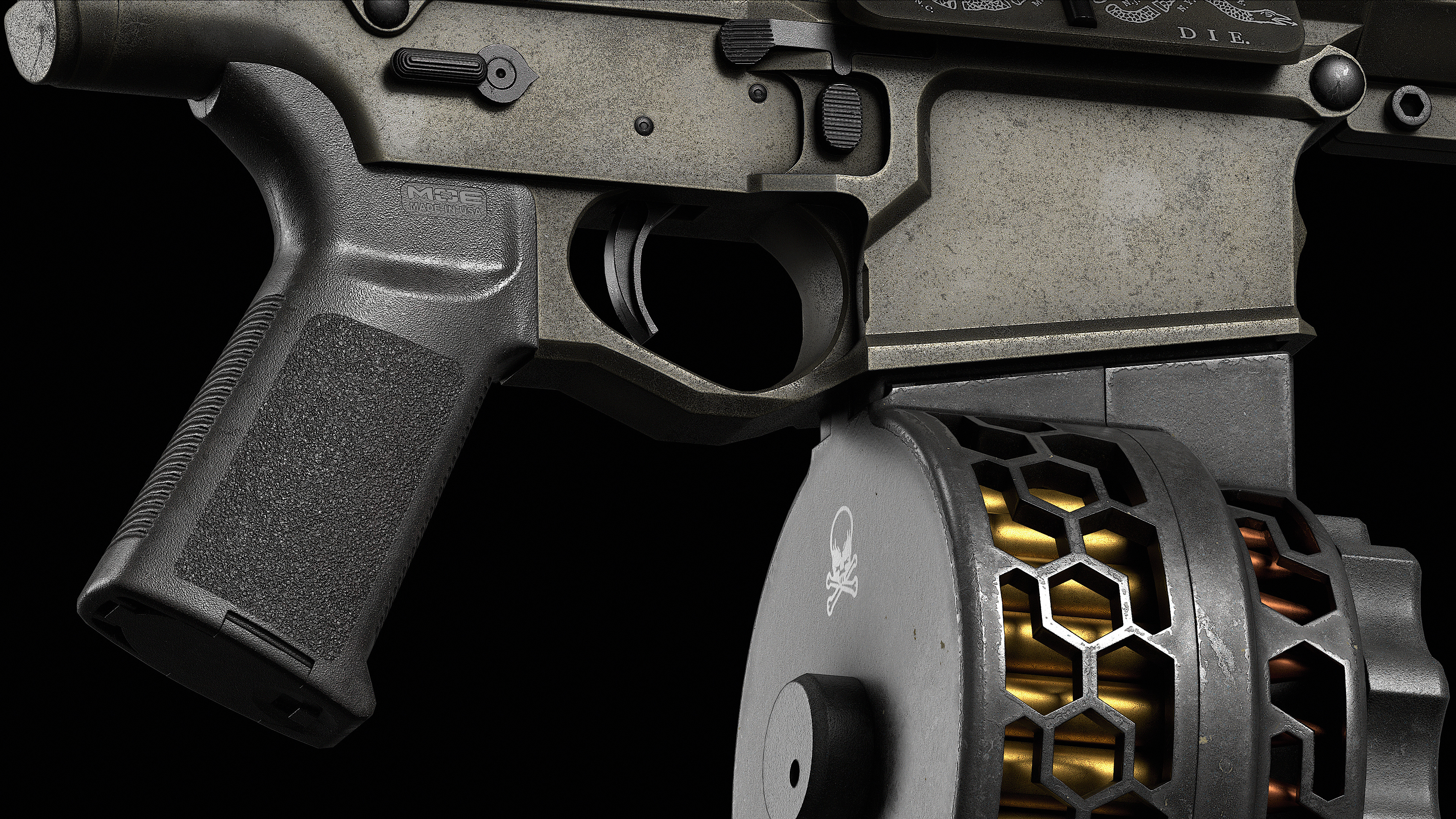 Magpul MOE Grip Low-poly 3D model_7