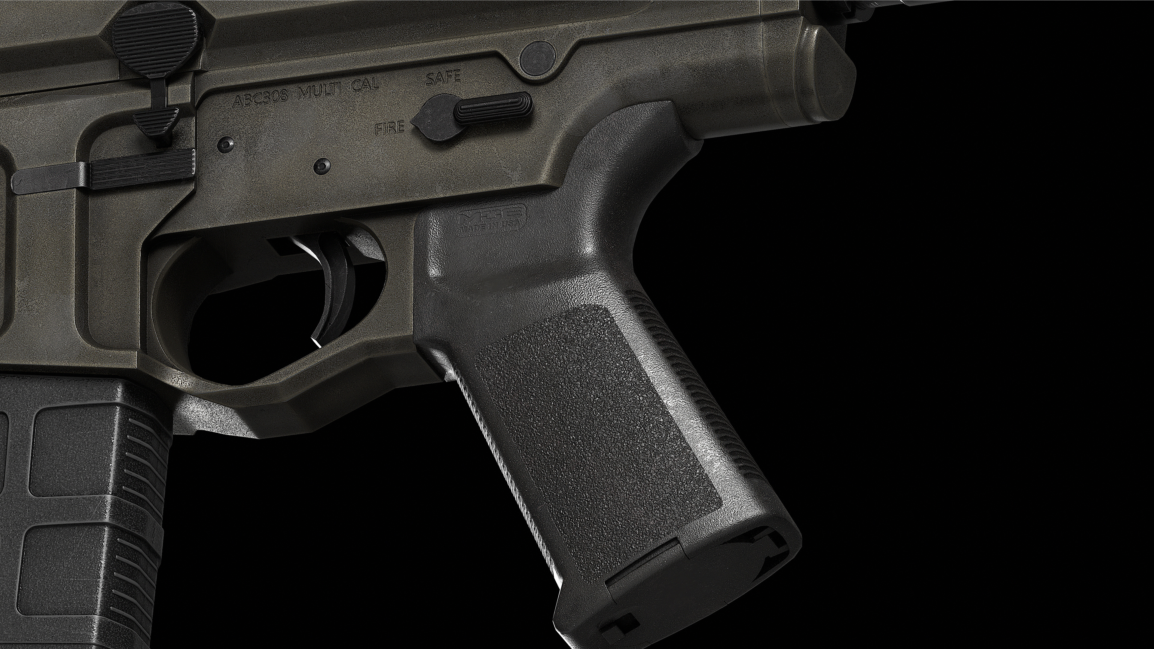 Magpul MOE Grip Low-poly 3D model_5