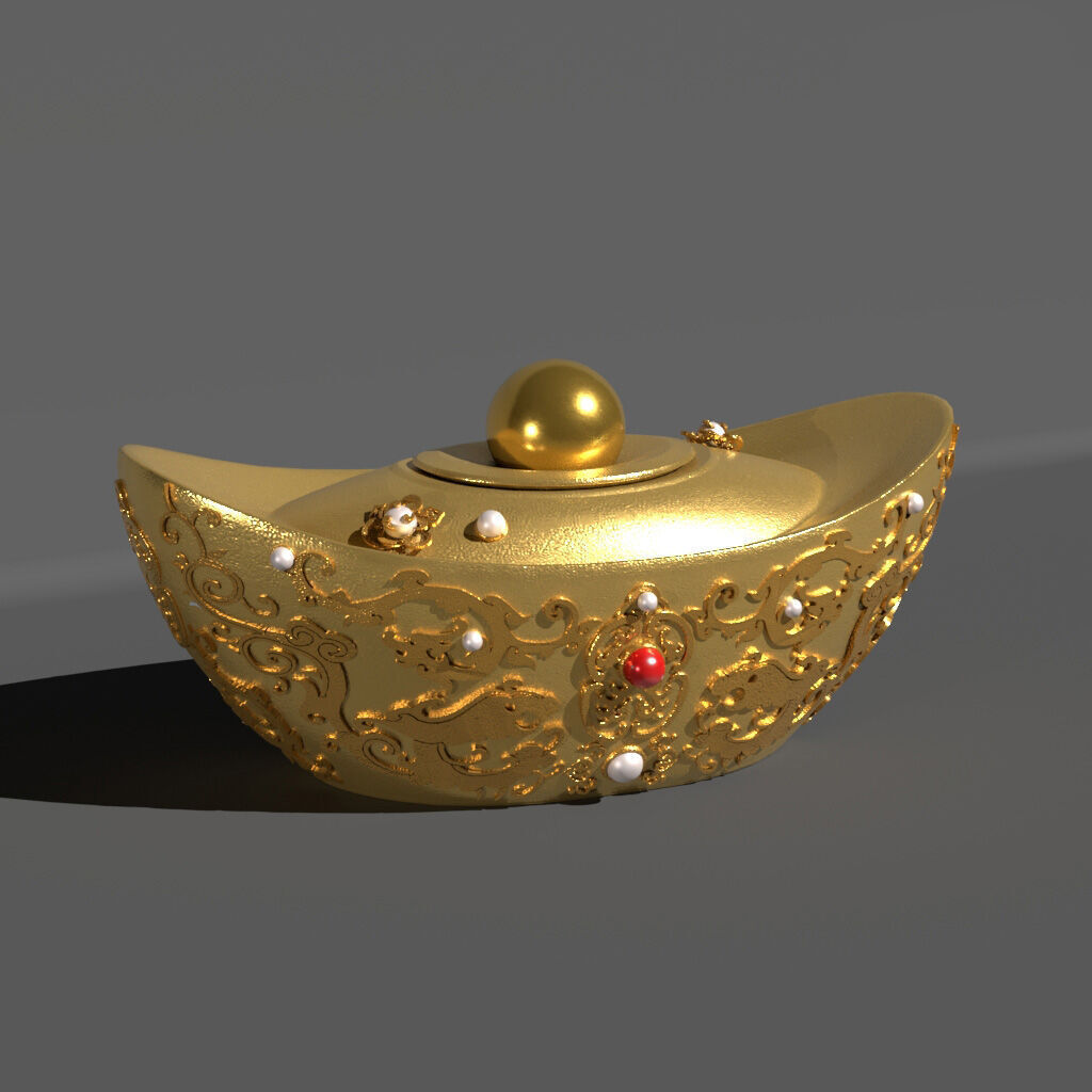 the god of wealth Chinese immortals 3D model_7