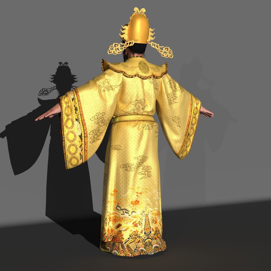 the god of wealth Chinese immortals 3D model_4