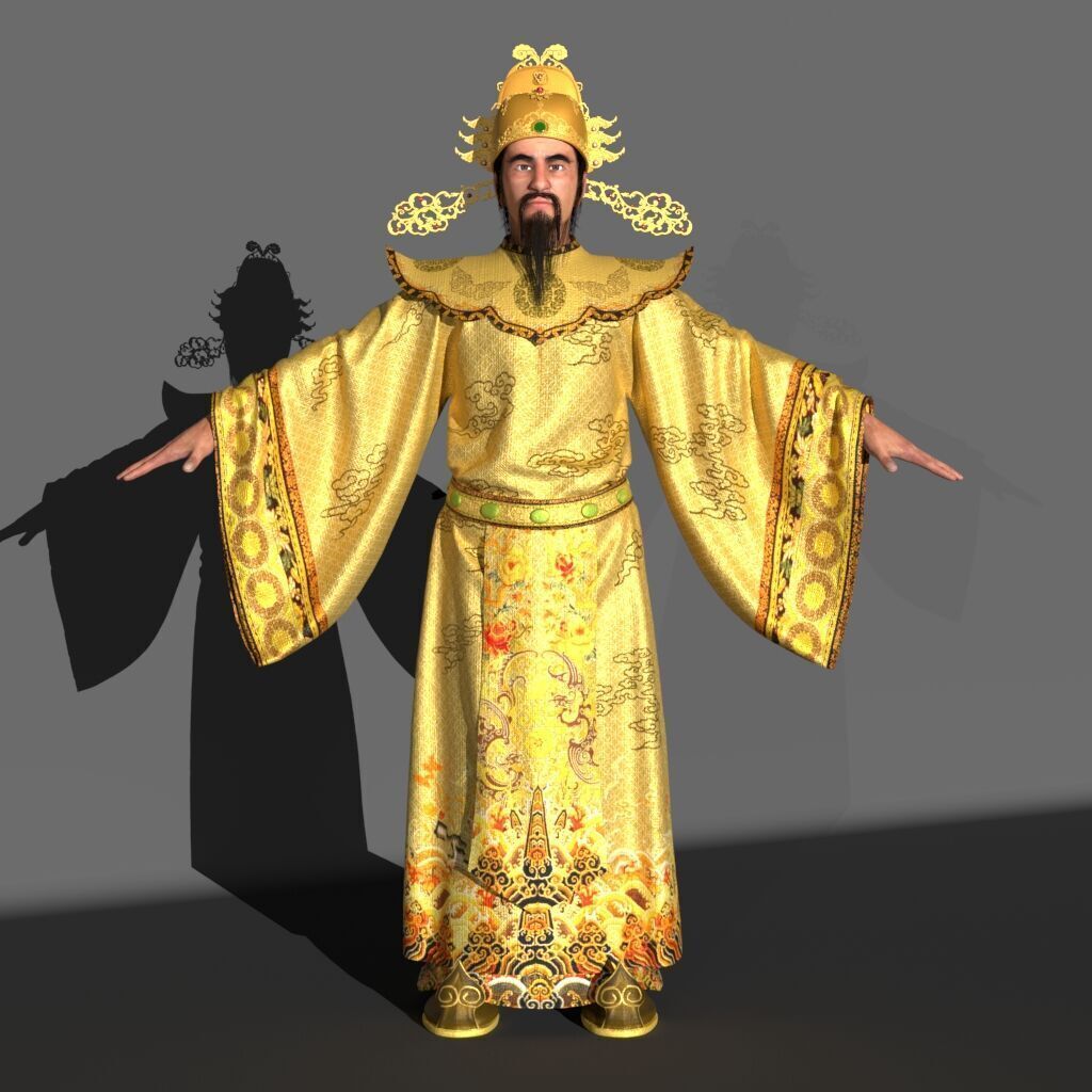 the god of wealth Chinese immortals 3D model_1