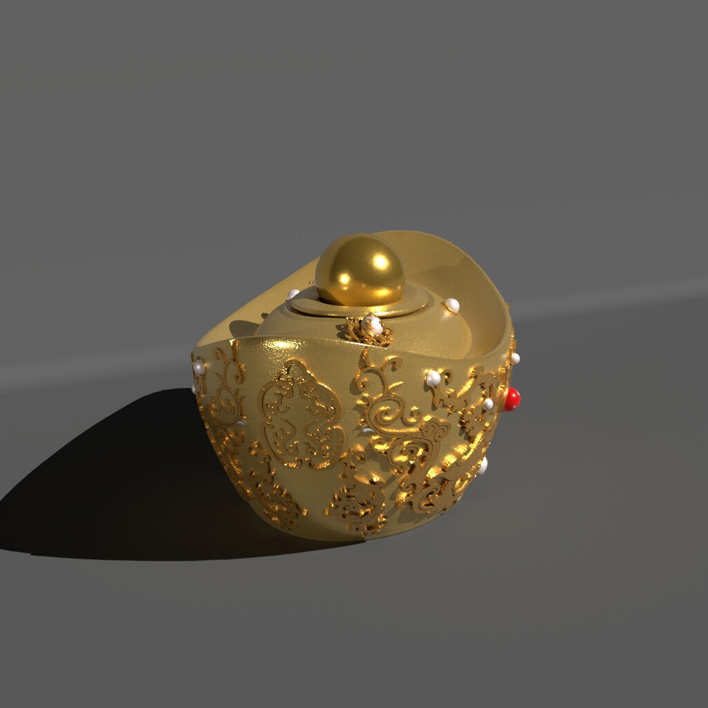 the god of wealth Chinese immortals 3D model_8