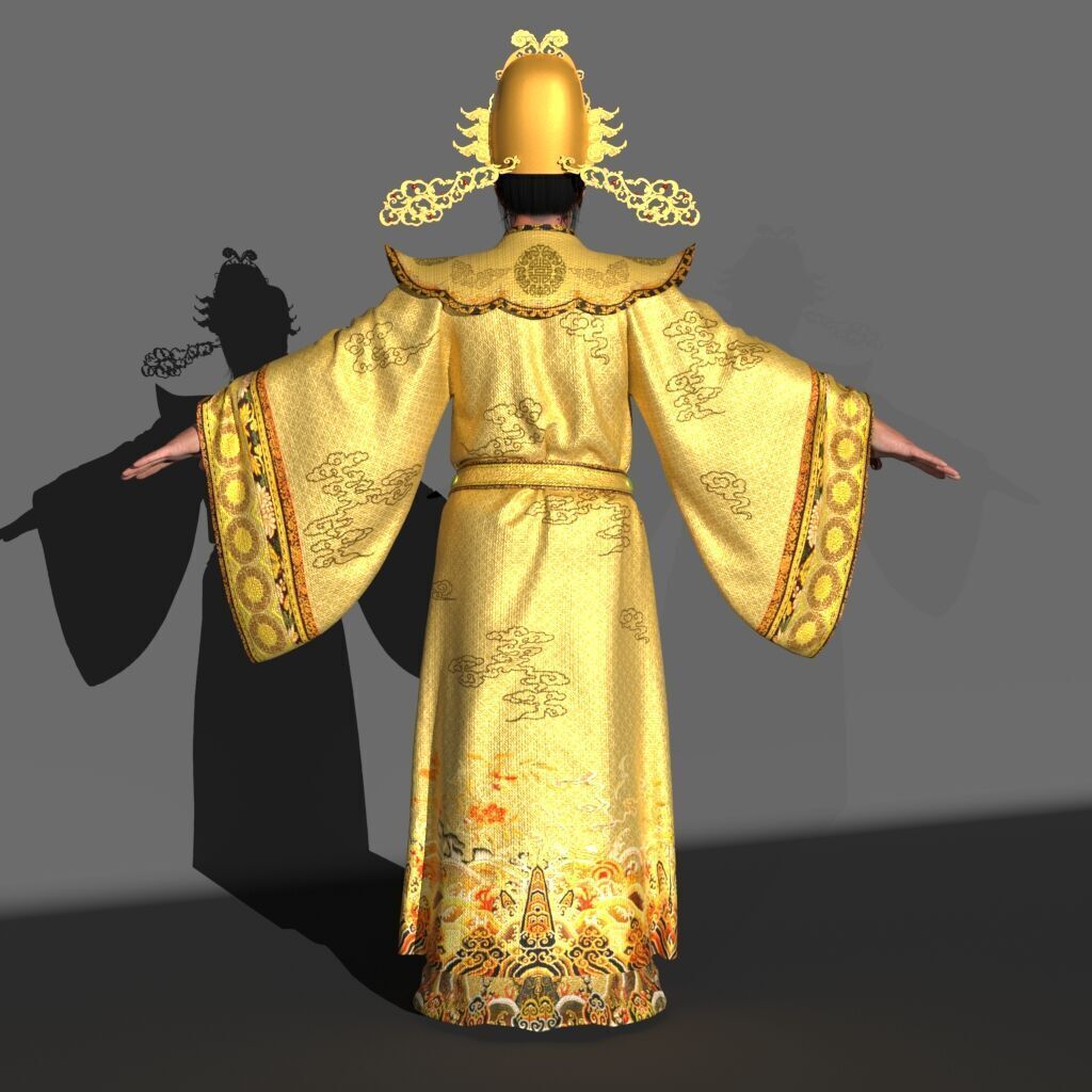 the god of wealth Chinese immortals 3D model_5