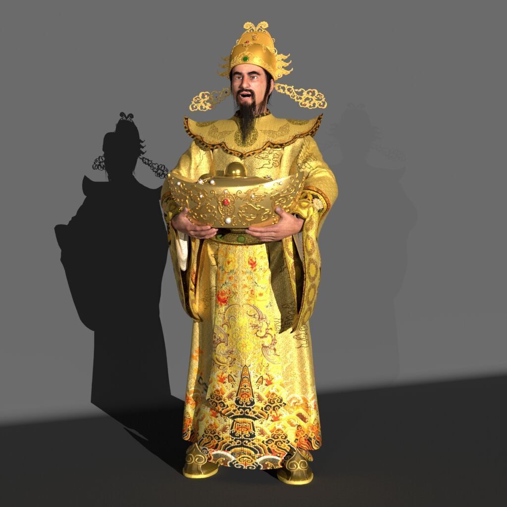 the god of wealth Chinese immortals 3D model_6