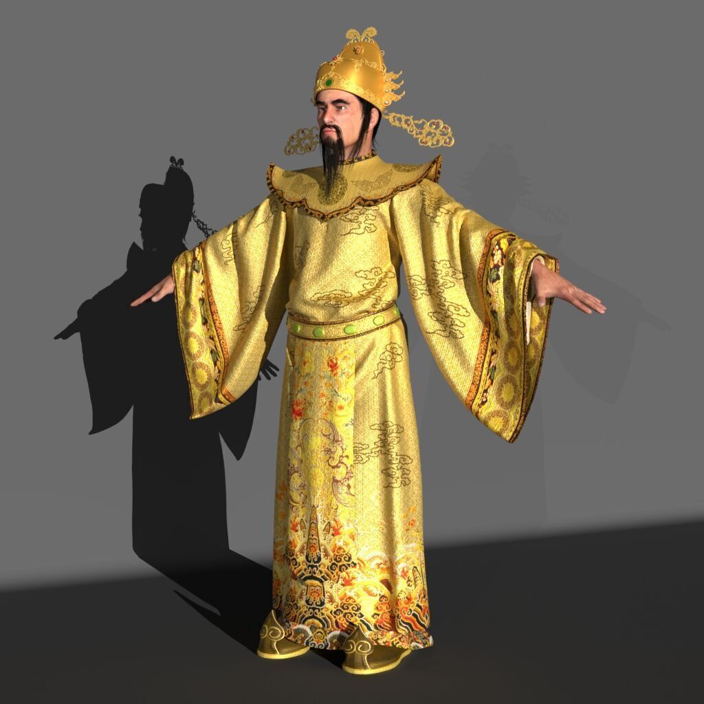 the god of wealth Chinese immortals 3D model_2