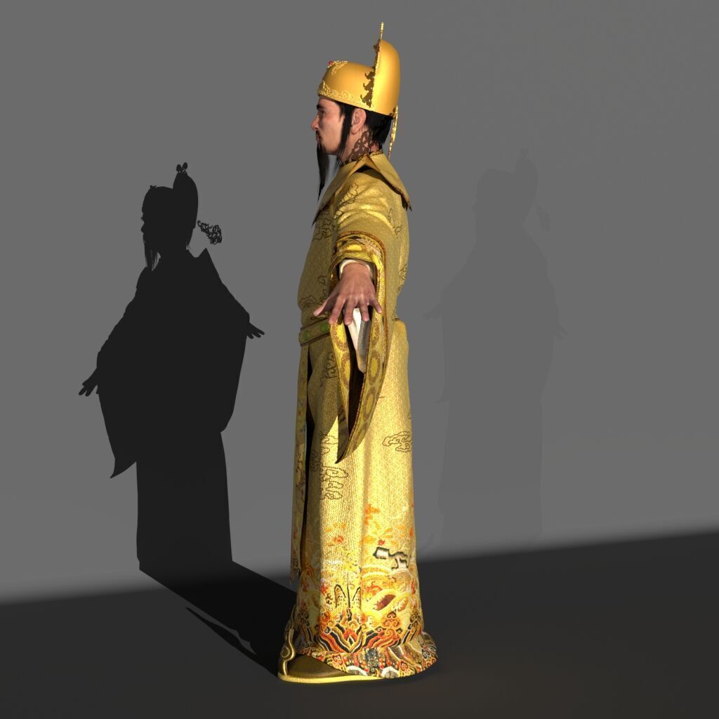 the god of wealth Chinese immortals 3D model_3