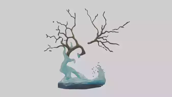 Flowing Water Branch Sculpture model