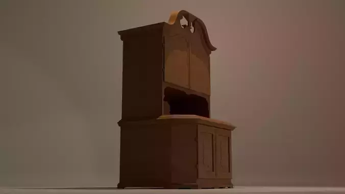 Elegant Vintage Wooden Hutch with Cabinet Storage