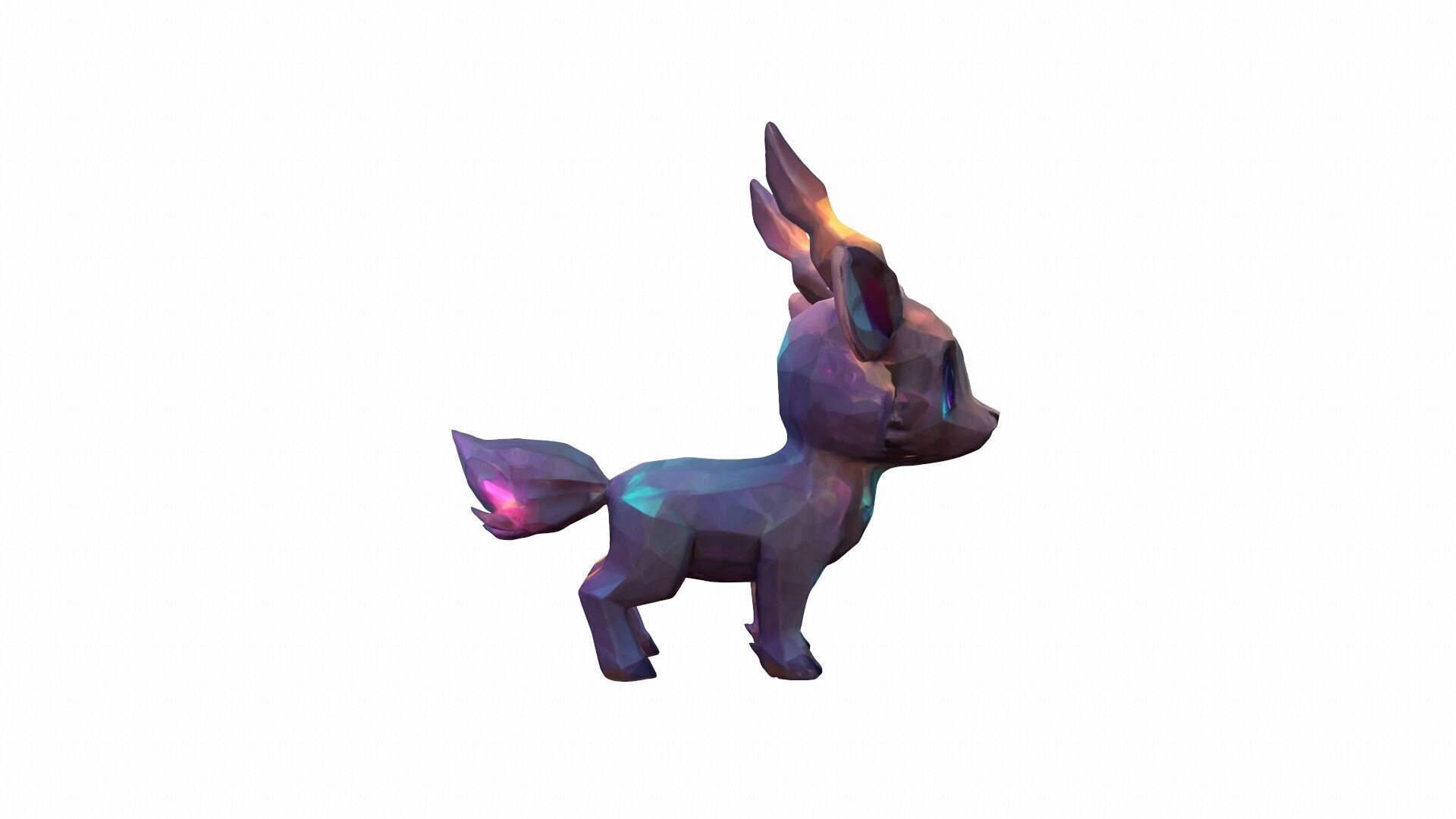 Shining 3d Render Glowing Magical Deer Model 3D model_3