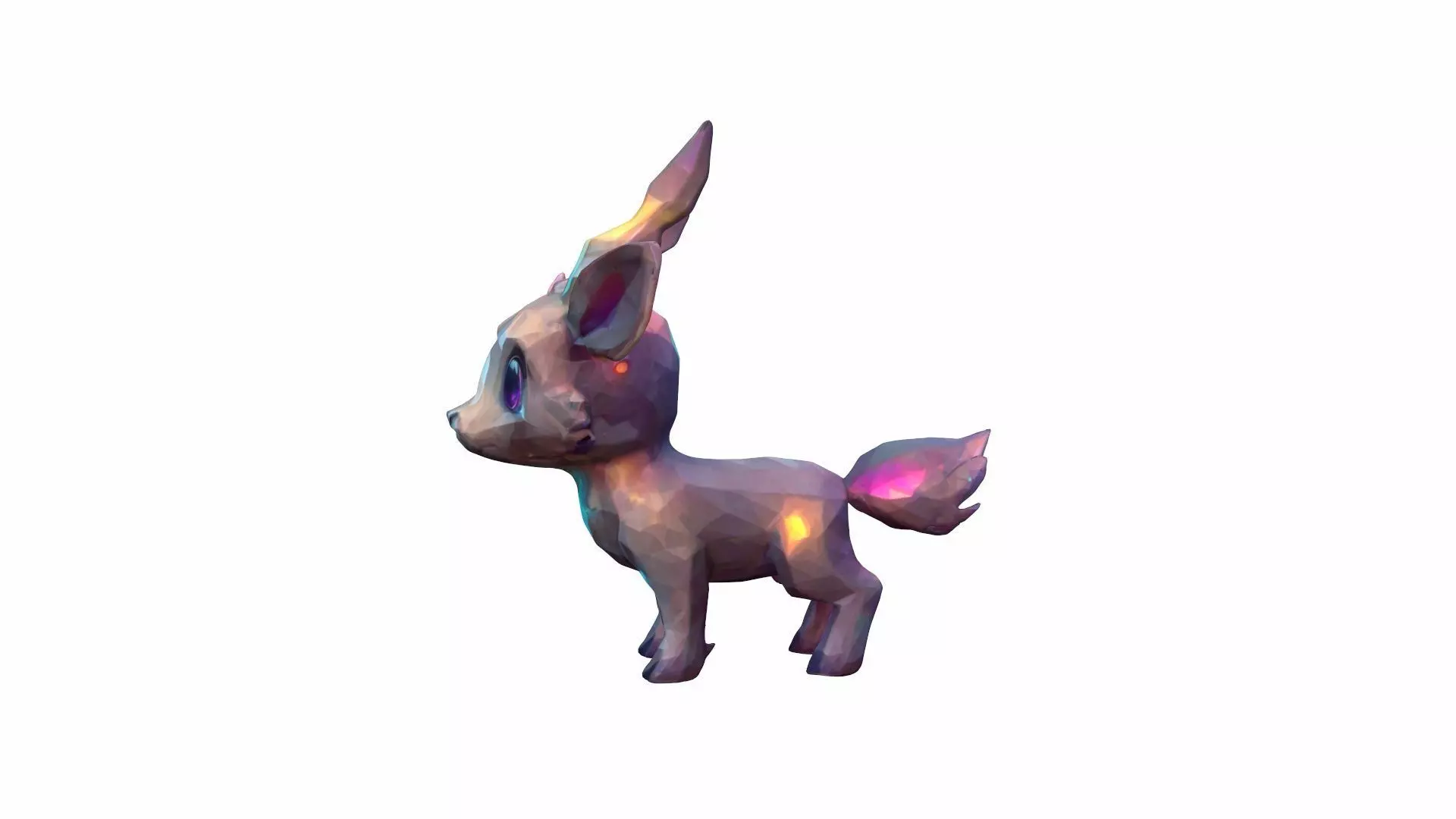 Shining 3d Render Glowing Magical Deer Model 3D model_0