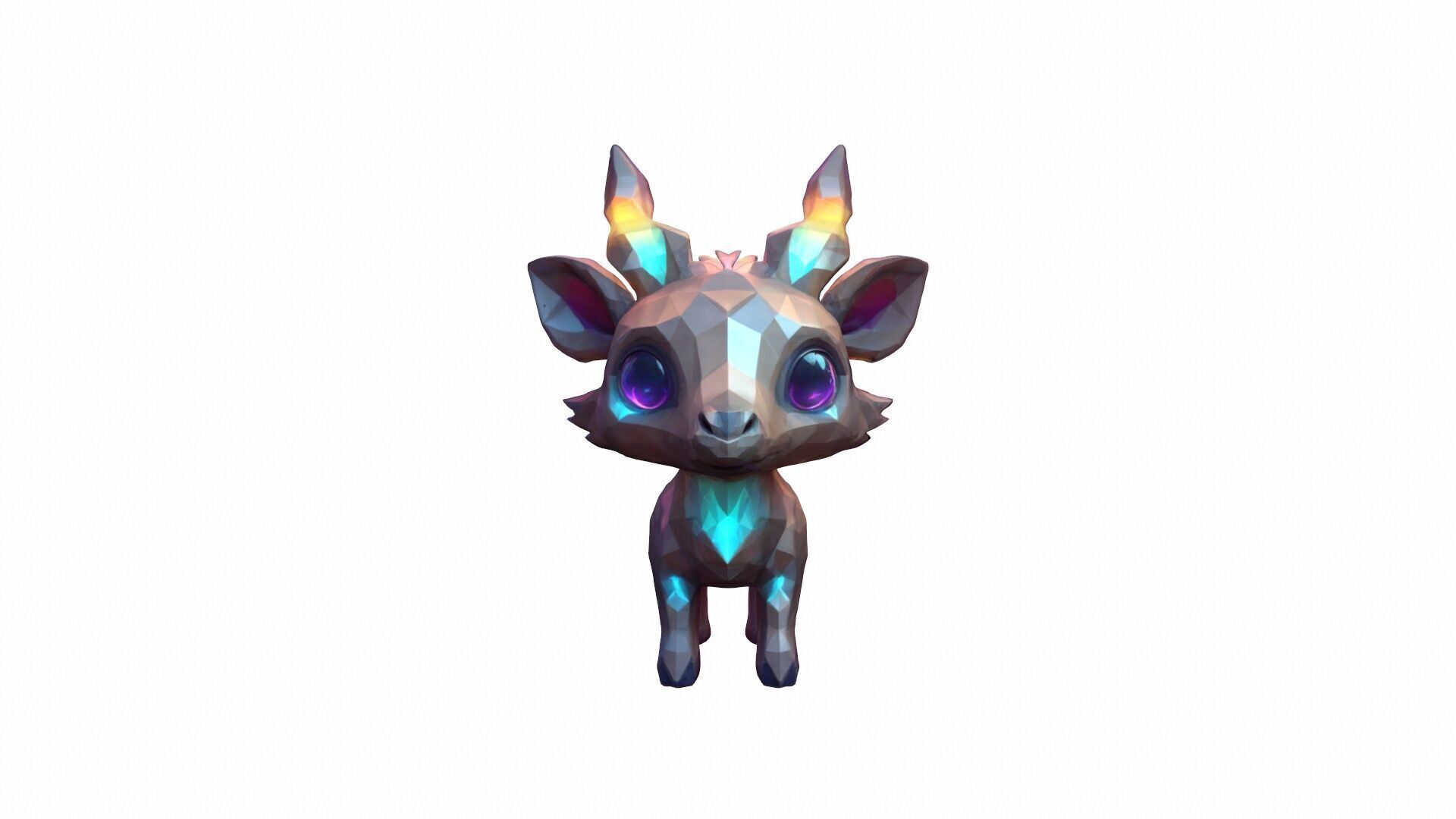 Shining 3d Render Glowing Magical Deer Model 3D model_2