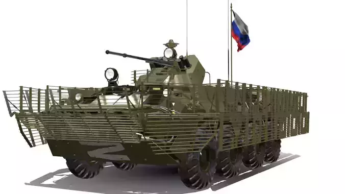 BTR 80 A 8X8 RUSSO Low-poly 3D model