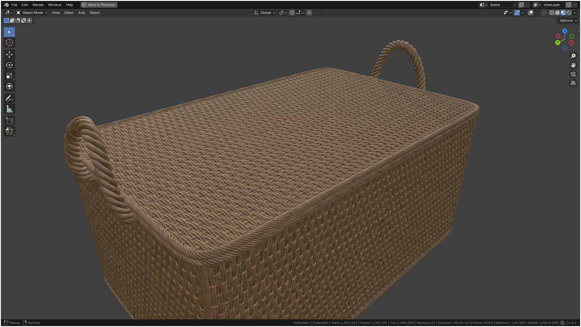 Wicker Box 3D model_29