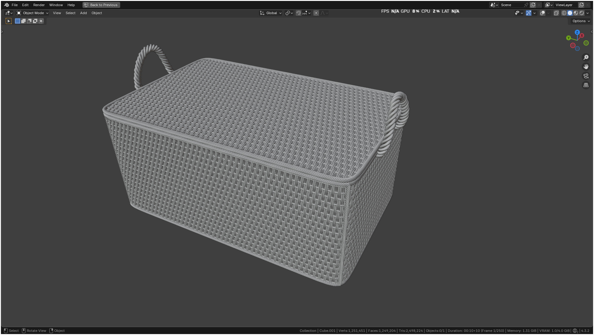 Wicker Box 3D model_3
