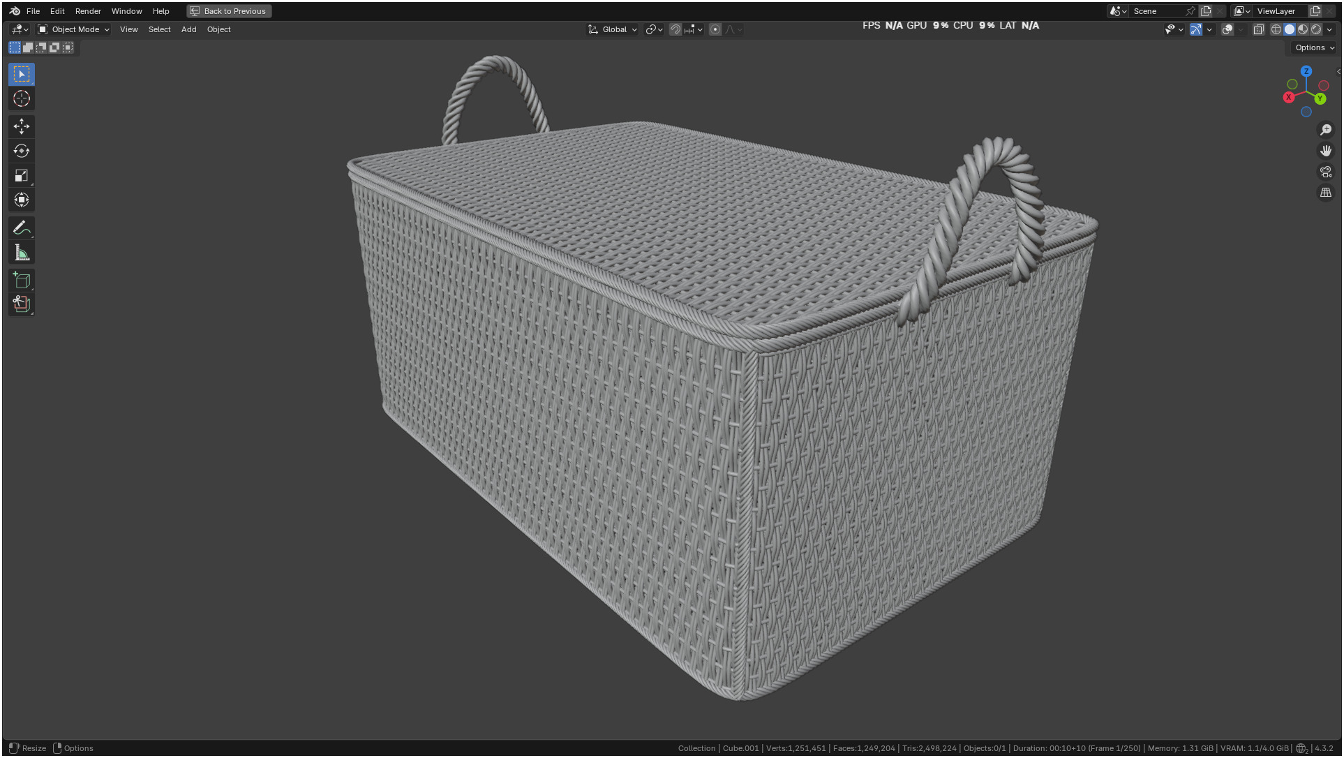 Wicker Box 3D model_11