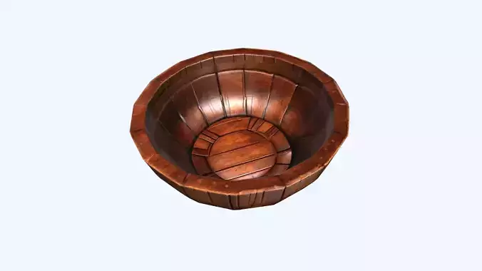 3d Model Beautifully Rounded Shape Wooden Bowl