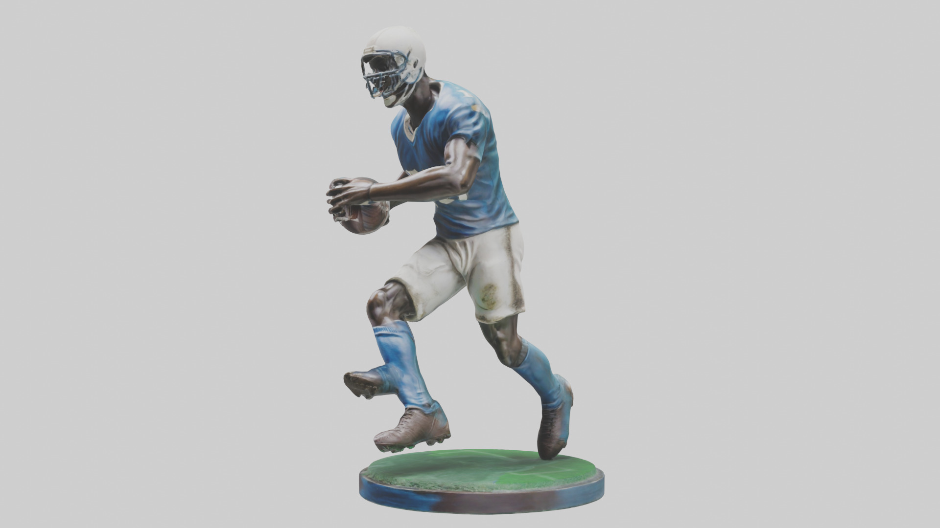Football Player in Action statue model 3D model_10