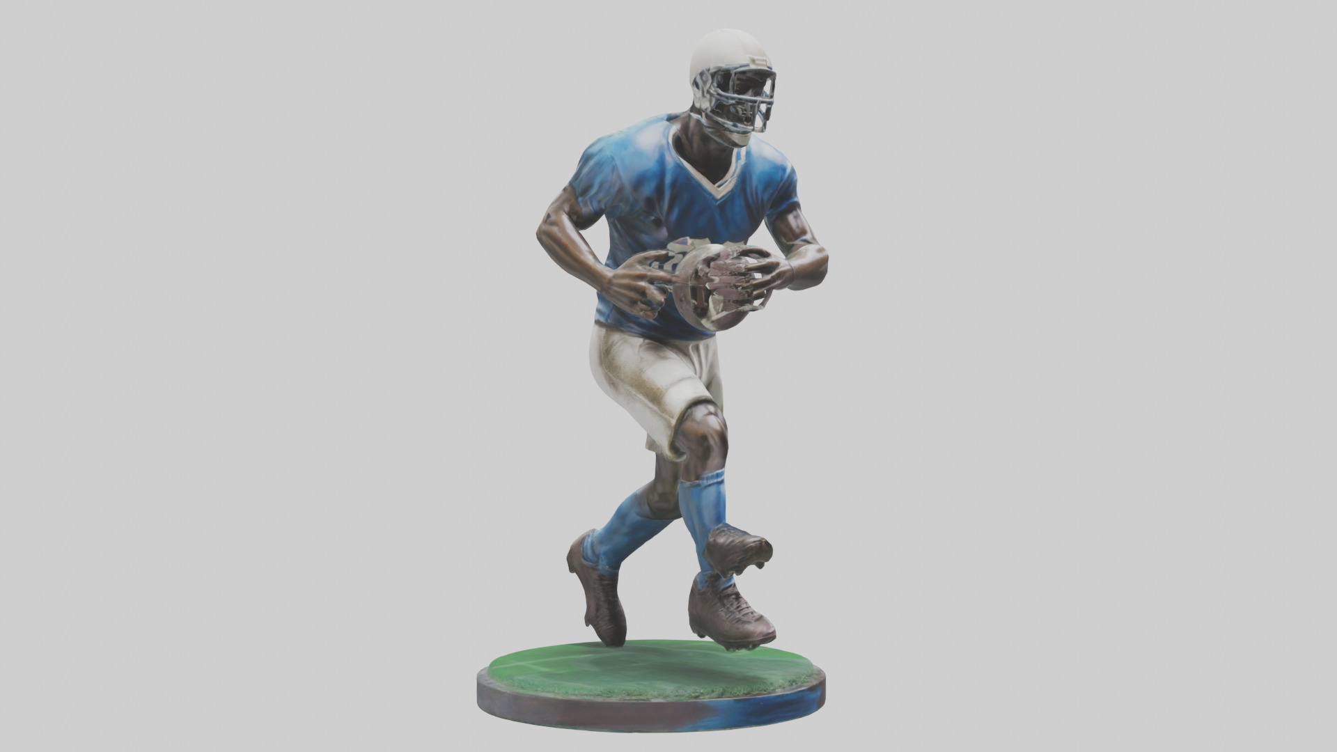 Football Player in Action statue model 3D model_7