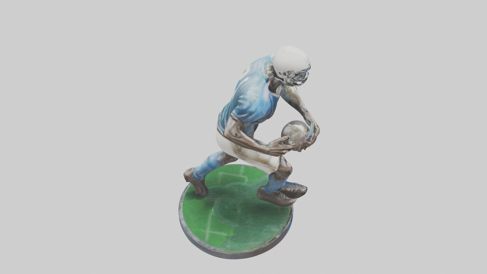 Football Player in Action statue model 3D model_18