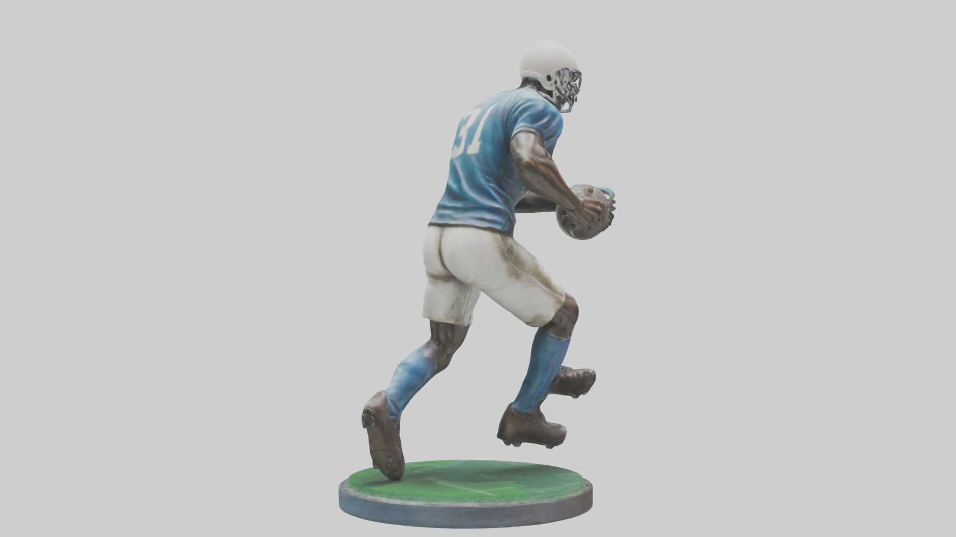 Football Player in Action statue model 3D model_2