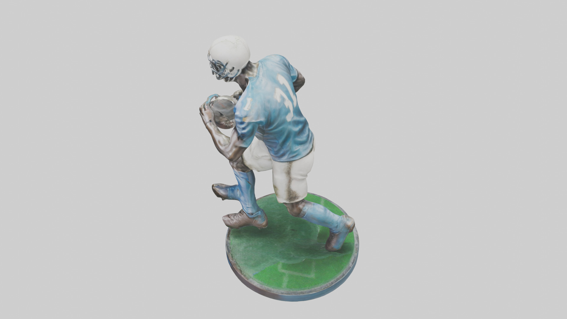 Football Player in Action statue model 3D model_17