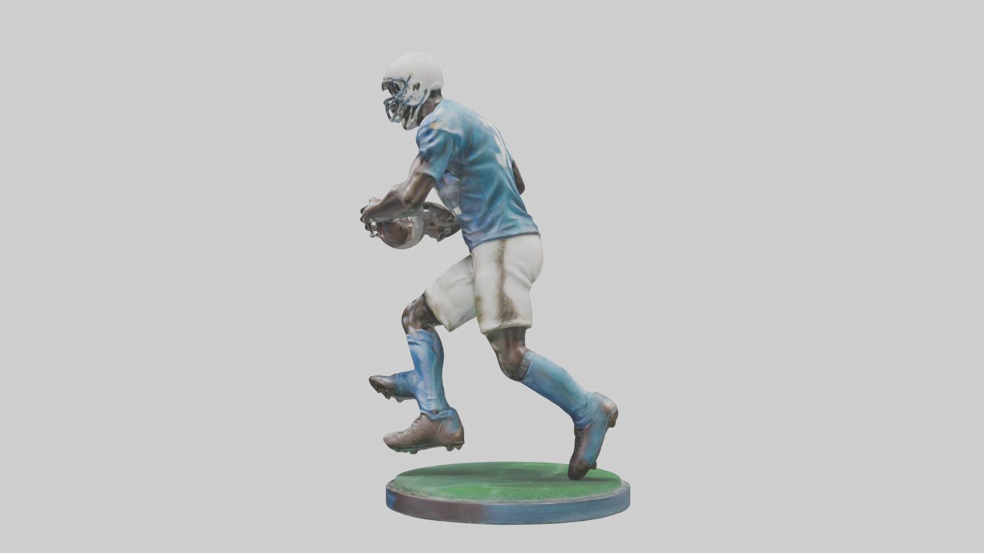 Football Player in Action statue model 3D model_12